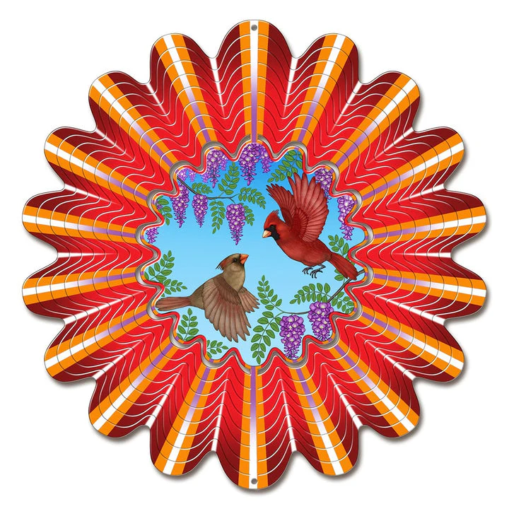 Animated Cardinals Large 12" Wind Spinner