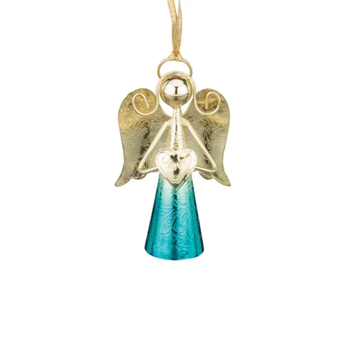 Gold Angel Bell 4" - Blue
