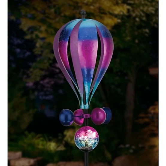 Balloon Solar Wind Spinner Stake - Purple