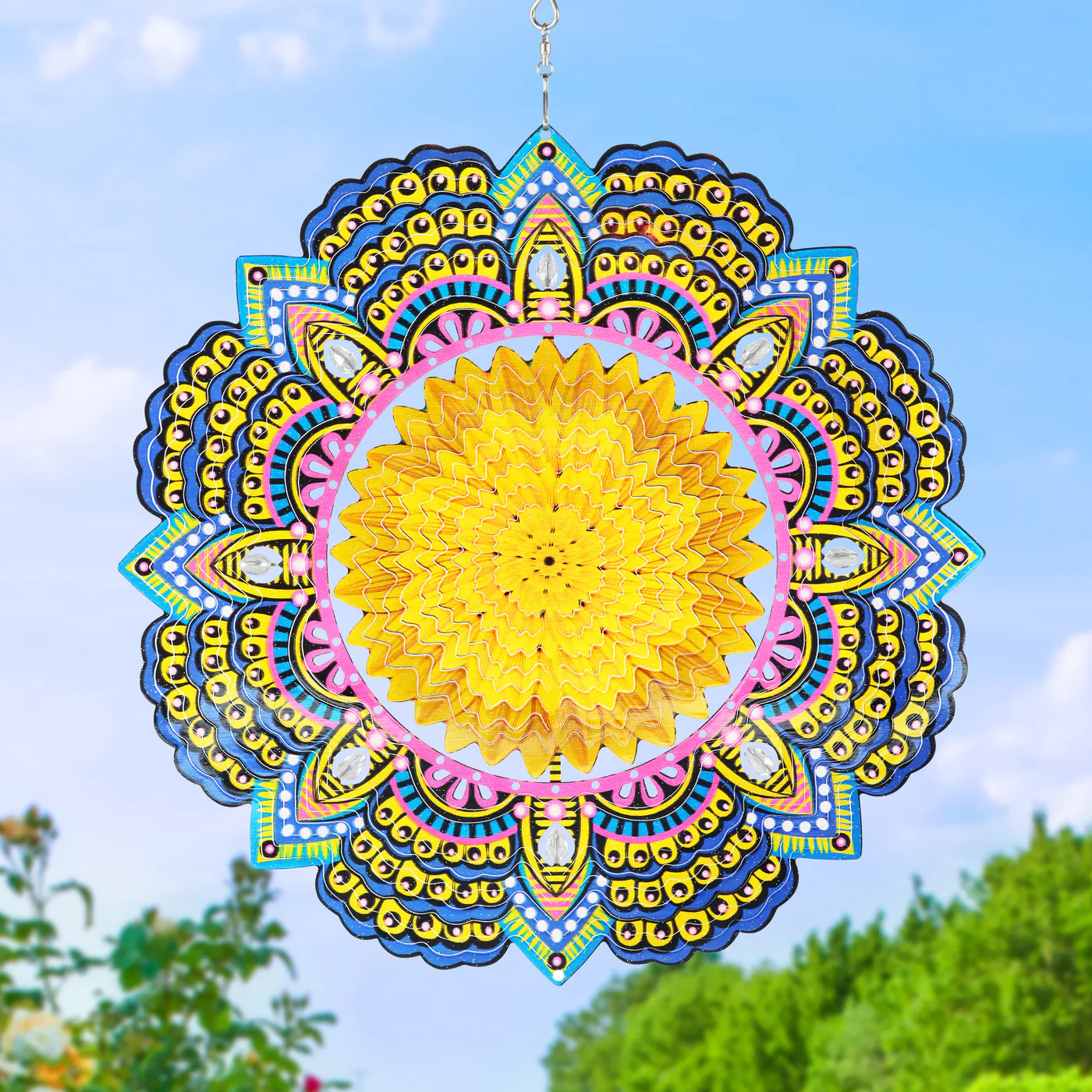 Laser Cut Gold Metal Hanging Spinner - Image 2