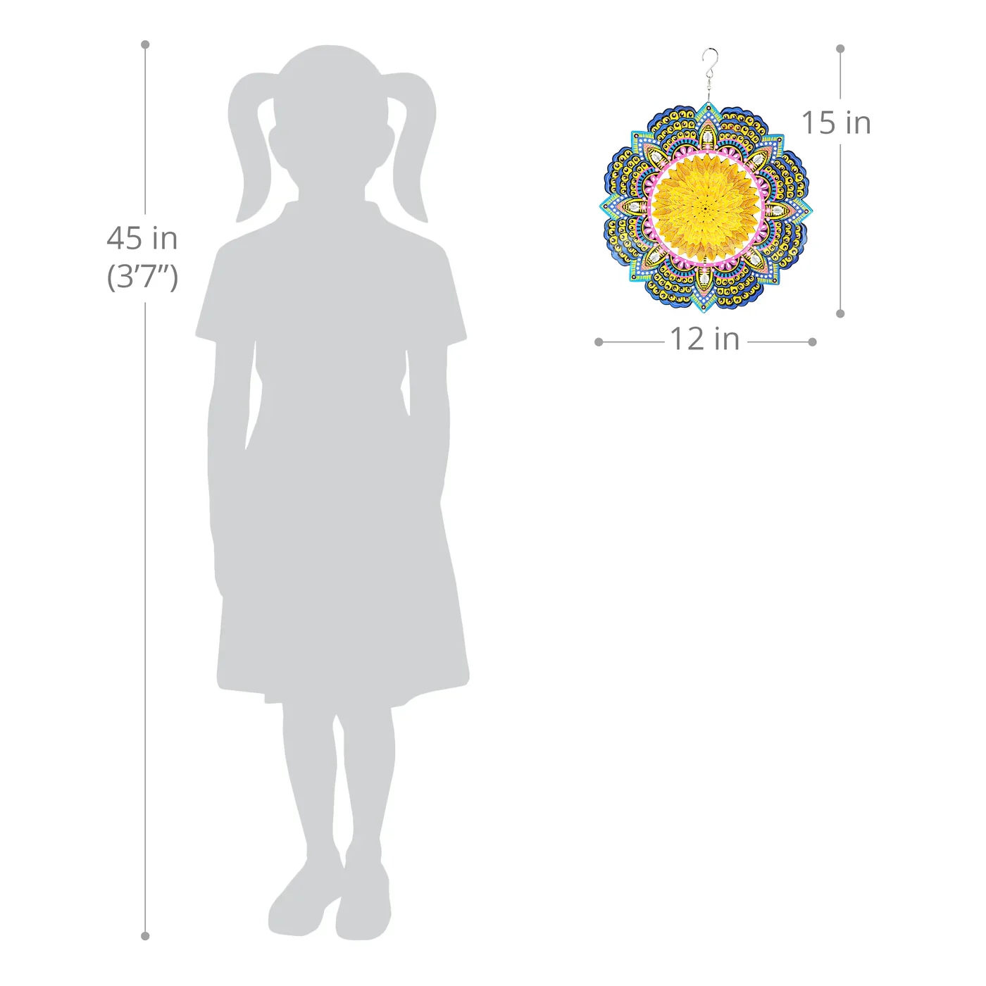 Laser Cut Gold Metal Hanging Spinner - Image 3