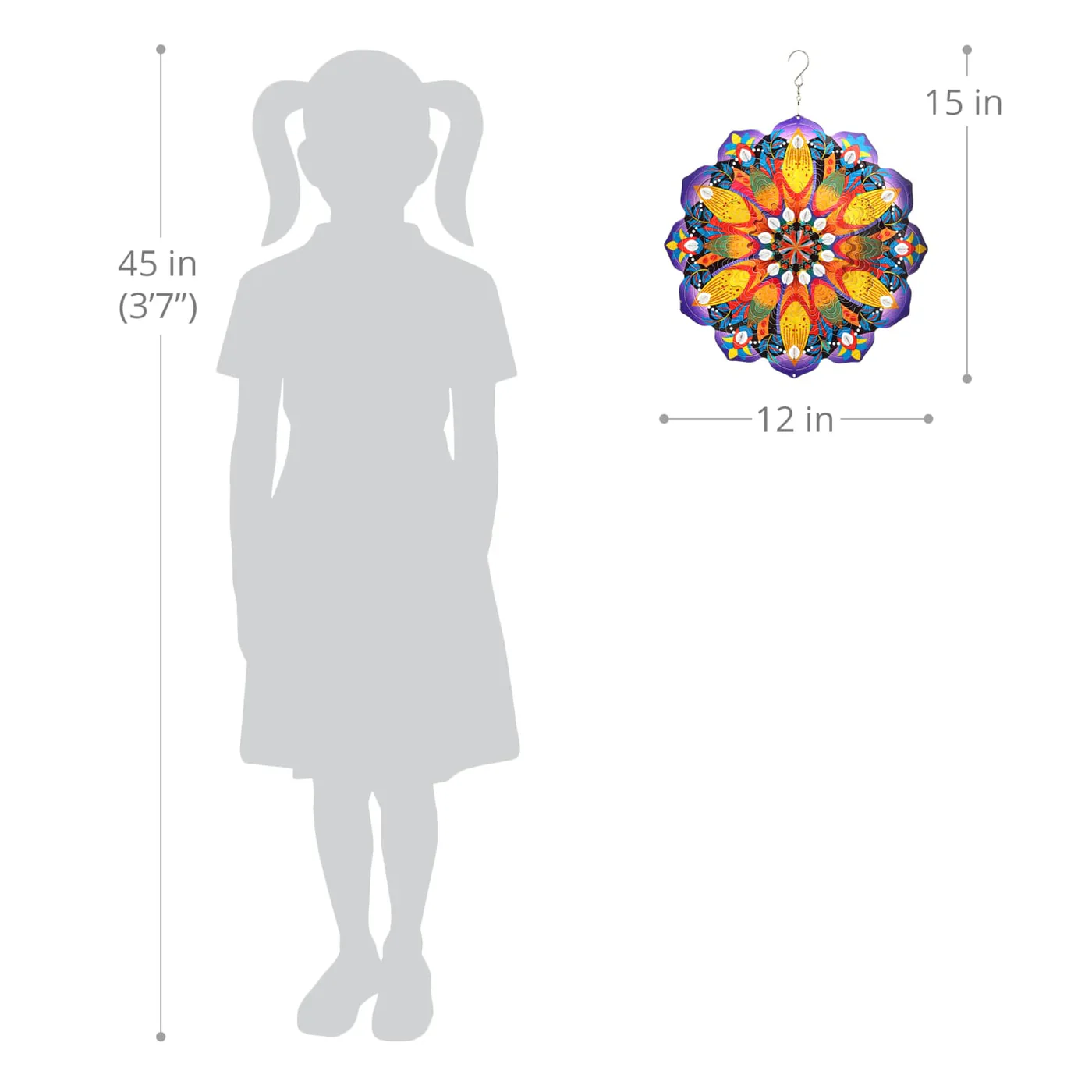 Colorful Pinwheel Hanging Garden Spinner - Image 2