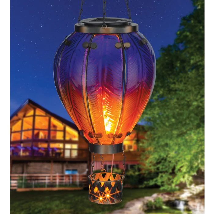 Hot Air Balloon Solar Lantern Large - Purple