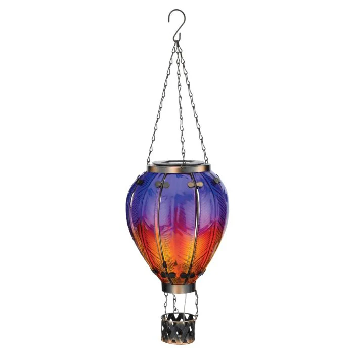 Hot Air Balloon Solar Lantern Large - Purple - Image 2