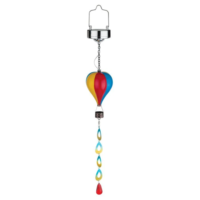Mini Hot Air Balloon Spinner Solar Lantern - Stripe - Image 2