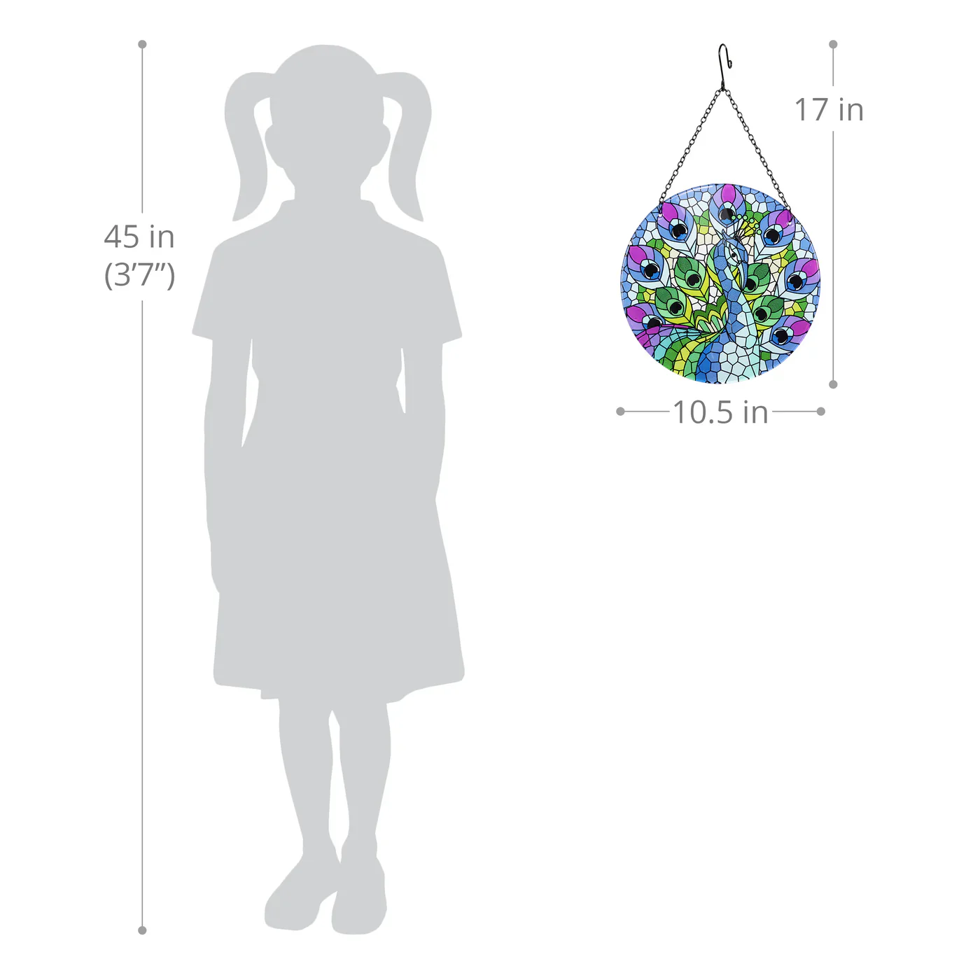 Mosaic Peacock Suncatcher - Image 2