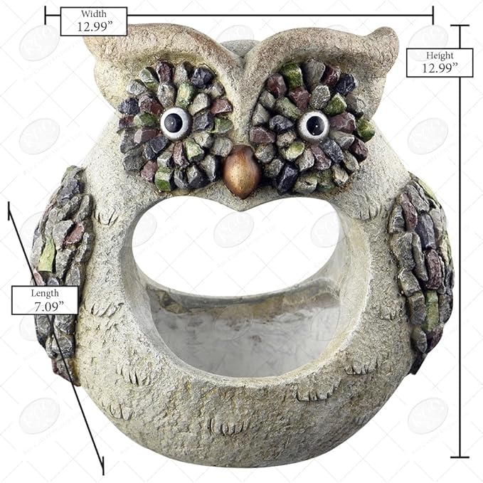 Planter Owl Stone Effect - Image 2
