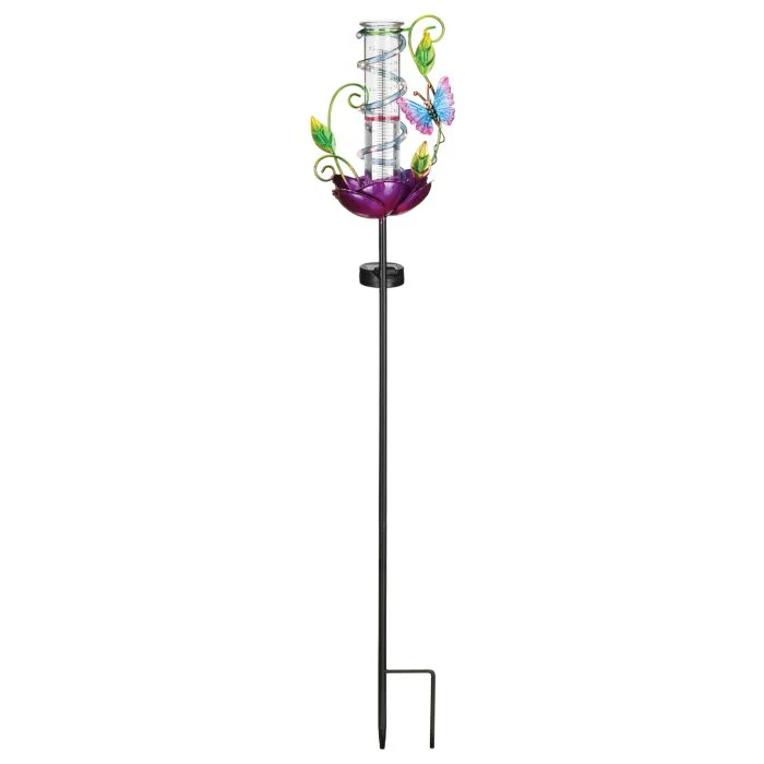 Rain Gauge Solar Stake-Butterfly - Image 2