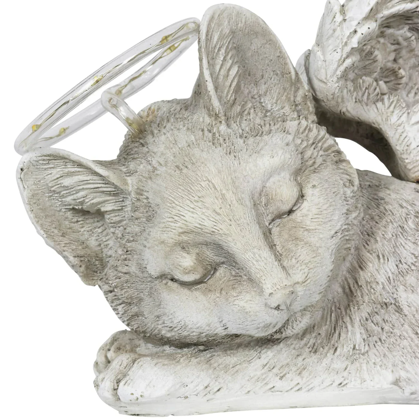 Solar Sleeping Cat Angel Statue - Image 3