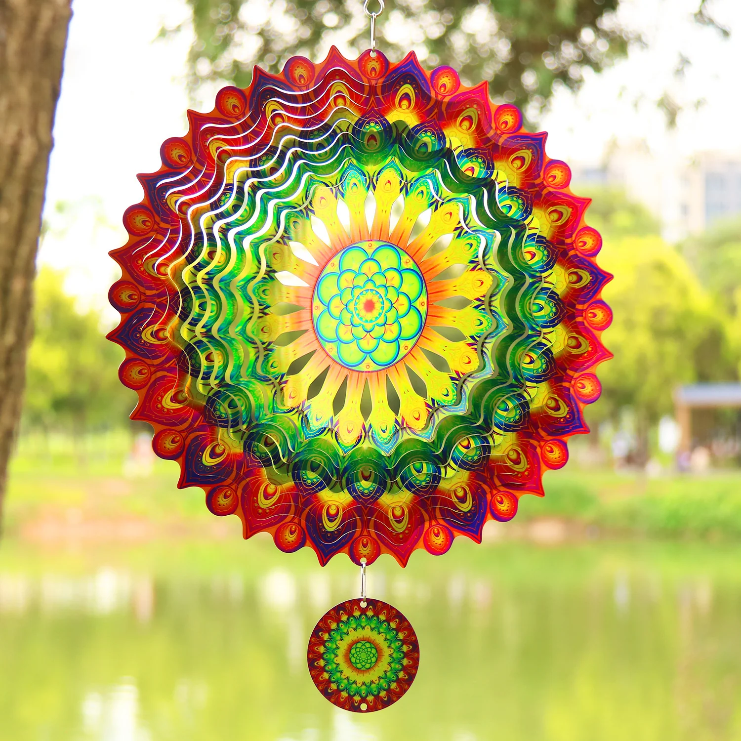 Stainless Steel Mandala Windspinner - Image 2