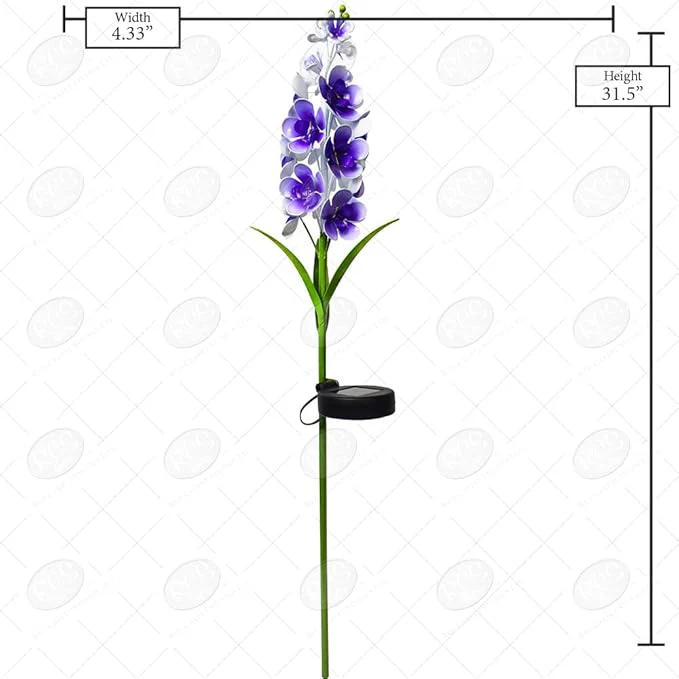 Stake Solar Gladiolus Flower - Purple - Image 2