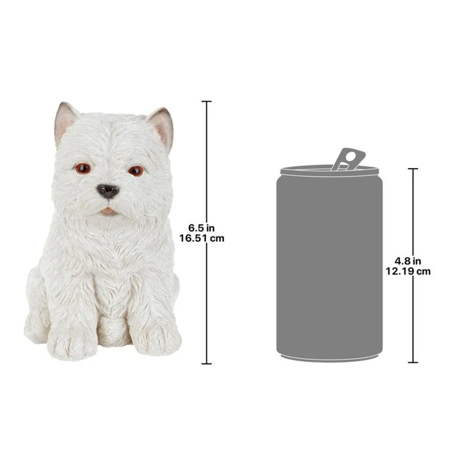 White Westie Puppy Partner Statue - Image 2
